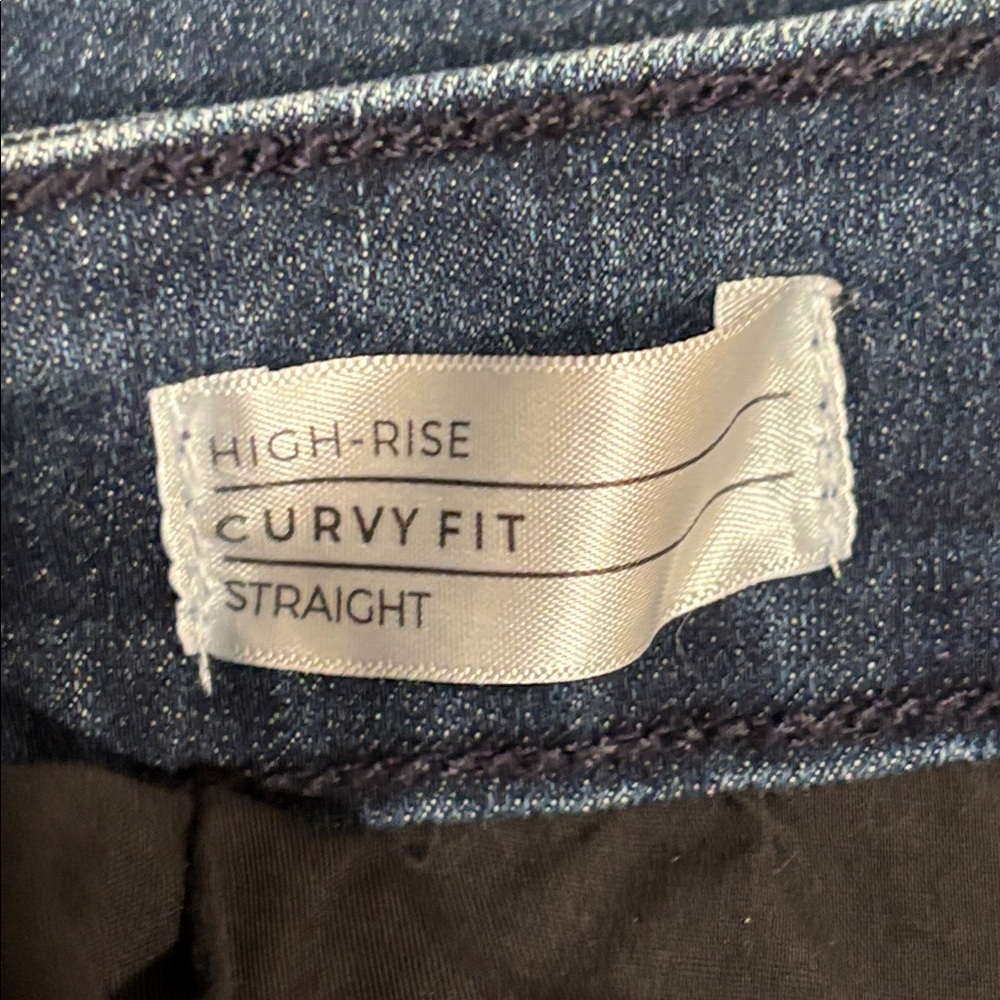 Lane Bryant Deep Blue Straight Leg Jeans Sz 16 Five pocket Zip Fly Comfy Stretch - Picture 4 of 7